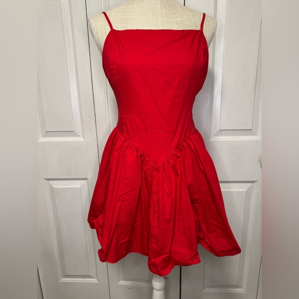 Fairy Cut Elegant Red Women's Dress